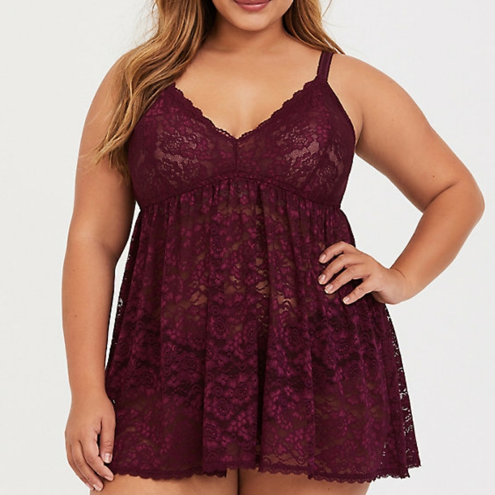 Torrid MERLOT LACE BABYDOLL